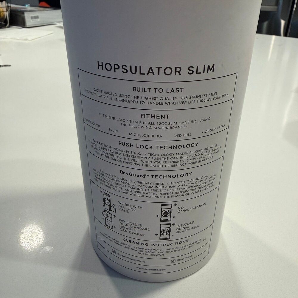 Brumate Hopsulator Slim Can Cooler Tumbler 12 oz Drink Holder Matte Navy Blue - Picture 6 of 6